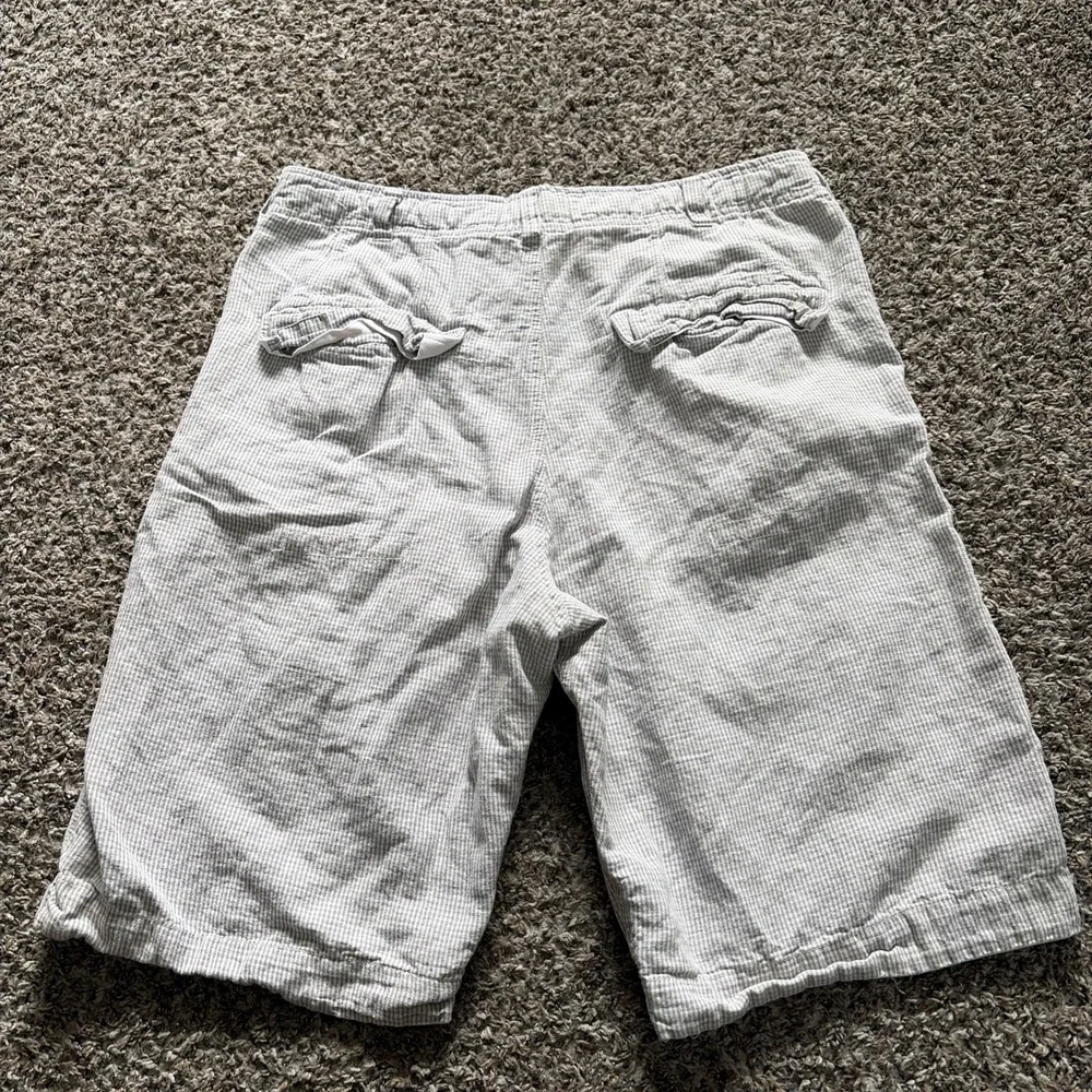 Rocawear Linen Shorts Size 36 Gingham Check Y2K Streetwear 012328